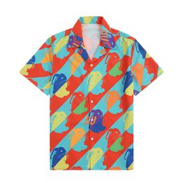 23SS New Summer Short Sleeve Designer Bowling Shirts Men Beach Shorts Pants Fashion Floral Print Dress Shirt Man Regular-Fit Casua243S