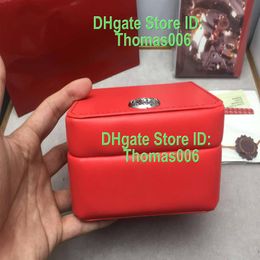 new square red for ome box watch booklet card tags and papers in english watches Box Original Inner Outer Men Wristwatch box305W