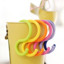 S-Shaped Hooks Plastic Kitchen Railing Clasp Multi-purpose Holder Hooks for Hanging Clothes Handbag Hook 6Pcs Lot12586