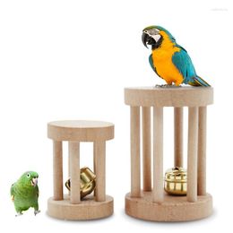 Other Bird Supplies Wood Parrot Chew Toys With Bell For Birds Parrots Grinding Toy Hamster Rattle Gnaw