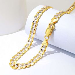 Necklaces New Fashion Au750 Real Solid 18k Gold Jewelry Karat Pure Yellow Gold Chain Men Necklace Gold Cuban Chain Bulk Wholesale