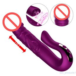 Dildo Vibrator Telescopic Rotation G-spot Massage Vagina Clitoris Stimulator Tongue Licking Sex Toys for Women J1456