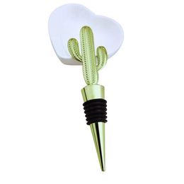 20Pcs Gold Wedding celebration gift of Cactus Wine Bottle Stopper Favours for Bridal shower Party Favours and Party decorations256t