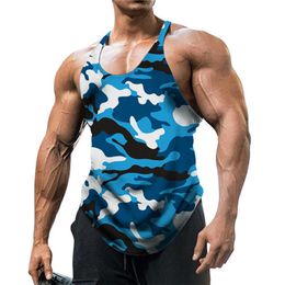 DIY T-Shirt basketball outerwear European and American men's U-neck sleeveless camouflage vest fitness outdoor sportswear