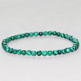 MG0018 Whole Malachite Bracelet 4 mm Mini Gemstone Jewelry Women's Yoga Mala Energy Protection Balance Bracelet316S