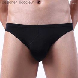Underpants Underpants Sexy Men Underwear Briefs Shorts Semi-transparent Ice Silk Panties Solid U Convex Pouch Cueca Calzoncillo M-XXL L230915