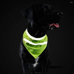 Dog Apparel Pet Bandana Reflective Strip Neckerchief Fashion Dogs Cats Triangle Bib