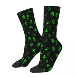 Men's Socks Aliens And UFOs Pattern Male Mens Women Autumn Stockings Harajuku