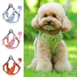 Dog Collars Leashes Pet Small Harness With Leash Set Cute Bow Tie Print For Dogs Cat Puppy Accessories Chihuahua Supplies 230915