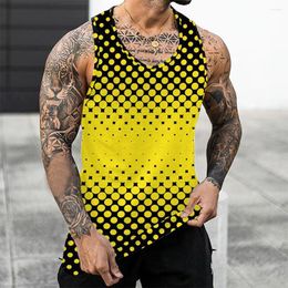 Men's Tank Tops Top Men Print Sleeveless T-shirts Bodybuilding Muscle Singlets Summer Sports Fitness Vest Stringer Sportswear Undershirts