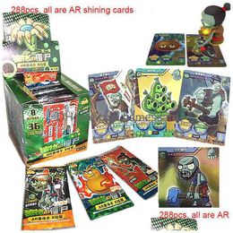 Plant Zombies Shining Cards Flash Board Card Vs Table Ar Game Album Collections Toys For Children Gifts G220311 Drop Delivery Dhwbl