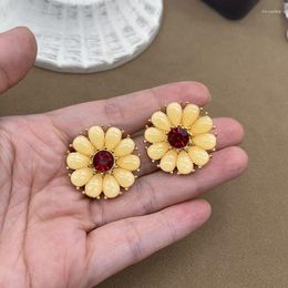 Stud Earrings Sweet Flower Plants Resin Luxury Fashion Jewelry For Women's Gifts