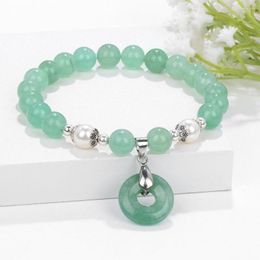 Strand Natural Stone Aventurine Quartz Crystal Beaded Bracelet Round Donut Gem Charms Women Men Healing Jewellery Drop