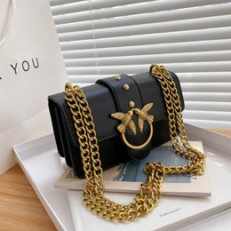 Factory wholesale women shoulder bags 5 colors daily Joker solid color fashion handbag flip retro rivet chain bag minority design buckle handbags 1910#