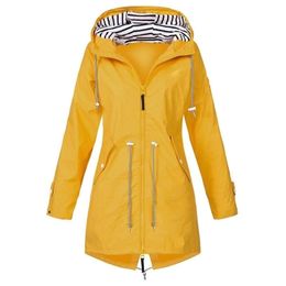 Womens Raincoat Jacket Forest Women Waterproof s Outdoor Long Autumn Winter Coat S5XL Y200324262L