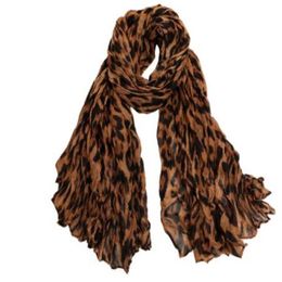 Fashionable Leopard print scarf woman print pleated cotton shawl autumn and winter silk warm long scarfs 180 90CM303c