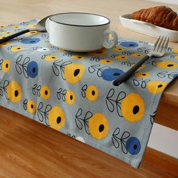 Table Napkin Printed Placemat Tableware Mat Cotton Coasters Dinnerware Pad Modern Style Home Kitchen Dining Decoration Accessories