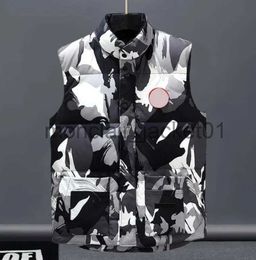 Mens Vests Mens vest designer vests jacket from Canadian waistcoat feather material loose coat graphite gray black and white blue trend couple gooses coa J230915