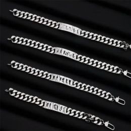 Bracelets Top luxury designer bracelet charm gift unisex hip hop women mens bracelets 16cm 18cm 20cm 22cm trendy cuban chain stainless steel