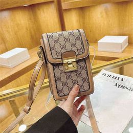 2023 New One Shoulder Mobile Phone Goods Contrast Colour Square Bag Urban Fashion with Small Cross Net H90