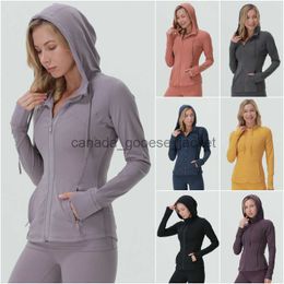 Active Sets Hooded Fitness Wear Womens Sportswear Yoga Outfit Outer Jackets Outdoor Apparel Casual Adult Running Exercise Long Sleeve Tops ZipperL230915