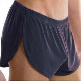 Fashion Sleepwear Loose Comfy Mens Boxer Shorts Pyjamas Side Split Underwear Shorts Panties Underpants Trunk Sexy Cueca Homme335x