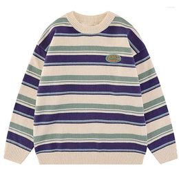 Men's Sweaters Winter Sweater Striped Pullovers Knit Korean Fashion Harajuku Streetwear Vintage Jumper Knitted Women's Oversized