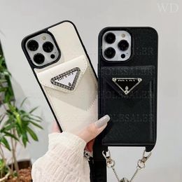 Beautiful iPhone Phone Case 15 14 Pro Max Leather Crossbody Card High Quality Purse 18 17 16 15pro 14pro 13pro 12pro 13 12 Case with Logo Box Packing 915