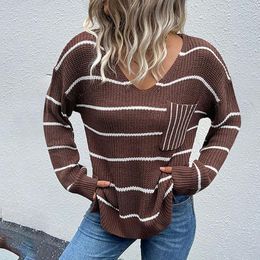 Women's Sweaters Autumn And Winter Europe The United States Casual Fashion V Neck Long Wool Knit Pullover Men Women For Fall