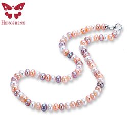 Pendant Necklaces Promise 100% Natural Freshwater Pearl Necklaces For Women High Luster Real Pearl Jewelry Silver 925 Necklace 230915