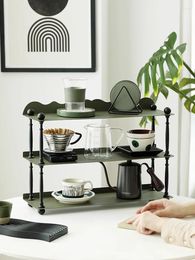 Bakeware Tools Dark Green Storage Racks Metal Table Organisers Cups Holders Home Decorations Kitchen Bathroom Suppliers 3 Layers