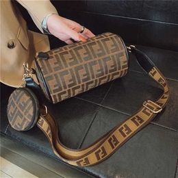 Handbag trendy Canvas cylinder women's printed One Messenger pillow code 57