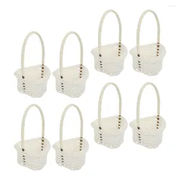 Dinnerware Sets Rattan Basket Handheld Desktop Decor Storage Home Baskets Small Items Container Delicate Plastic Woven