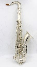 New B flat Eastern Music satin silver plated tenor saxophone tenor sax with case 00