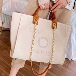 Cheap 80% Off Women's Luxury Hand Canvas Beach Bag Tote Handbags Classic Large Backpacks Capacity Small Chain Packs Big Crossbody B9D6 code 561