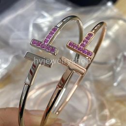 T Designer T1 banlge with diamond chain bracelet Necklace stud earrings sets 925 sterlling silver Jewelry Classic Fashion Women Lu254O