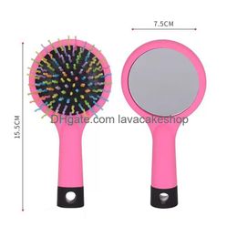 Party Favor Heat Transfer Plastic Round Comb Brush Sundries Sublimation Blank Hair Brushes Exclusive Tra-Soft Intelliflex Bristles Dro Dhleb