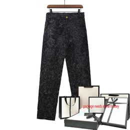 21ss Men Jeans Classic Pattern Print Pants Slim Fit Motorcycle Bikers Trousers Cool Hip Hop Straight Trouser High Quality Jean282V