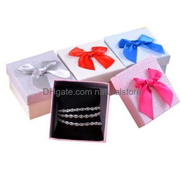 Watch Boxes Cases Exquisite Bow Luxury Paper Jewelry Wrist Watches Holder Display Storage Box Gift Money Organizer Case Drop Delivery Dhafp