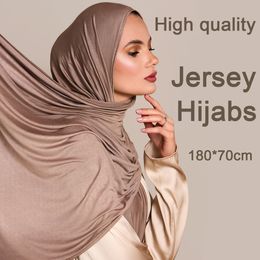 Scarves Fashion Modal Cotton Jersey Hijab Scarf Long Muslim Shawl Plain Soft Turban Tie Head Wraps For Women Africa Headband 170x60cm 230915