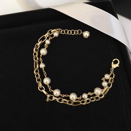 Fashion Woman Pearl Bracelet Retro Trend Bracelet High Quality Brass Gold Bracelet Charm Jewelry Gift Supply NRJ1979