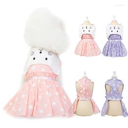 Dog Apparel Spring Autumn Clothes Cute Dot Puppy Cat Dress For Small Dogs Pomeranian Chihuahua Pet Clothing Dresses Mascotas Ropa Perro