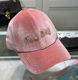 Simple autumn and winter rhinestone baseball cap casual men's and women's baseball cap fall rhinestone corduroy baseball caps