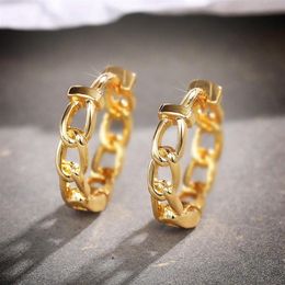 Hoop & Huggie Fashion Simple Glossy Chain Earring Ear Buckle Trend Classic Mini Circle Earrings For Women Statement Jewellery Drop S291E