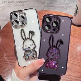 Cell Phone Cases 14pm Simple 3D Sand Rabbit 13p/12pm Phone Case 14/11 Full Edge 13pm Soft Q230915