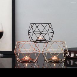 Candle Holders Geometric Metal Holder Candlestick Ornament Tea Light Wedding Party Table Decoration High Quality 1 Pc 3Pcs