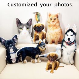 Cushion/Decorative Pillow Po Customization DIY Dog Cushion Pet Plush Toys Dolls Stuffed Animal Cat Pillow Sofa Car Decorative Christmas Present Gift 230914