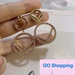 Fashion Letter Unique Design Pink Stone Stud Earrings Brass Material 925 Silver Pin Earrings Earrings for Women