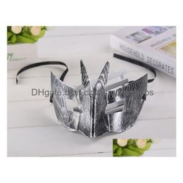 Party Masks Ancient Prince Antique Bat Mask Plastic Mens Jazz Retro Bronze Sier New Drop Delivery Home Garden Festive Supplies Dh5Ry