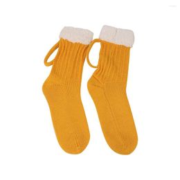 Dog Apparel 3D Beer Mug Yellow Knitted Socks Washable Soft Funny Casual Comfortable Winter Interesting Thick Keep Warm Christmas Gift
